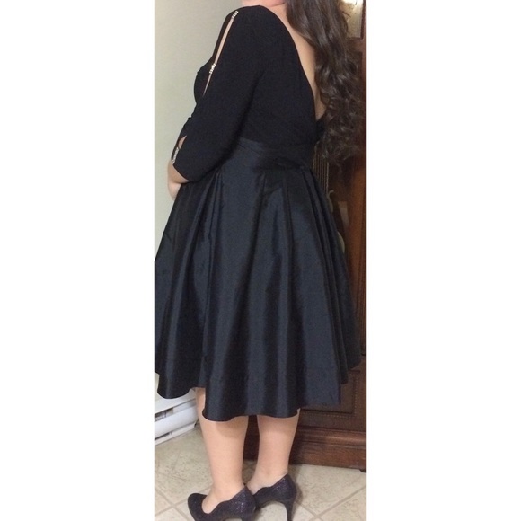 Adrianna Papell Knee-Length Satin Formal Gown - Picture 12 of 13